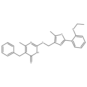 5-Benzyl-2-(((2-(2-ethoxyphenyl)-5-methyloxazol-4-yl)methyl)thio)-6-methylpyrimidin-4-ol结构式