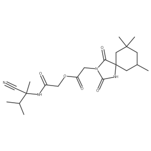 [2-[(2-Cyano-3-methylbutan-2-yl)amino]-2-oxoethyl] 2-(7,7,9-trimethyl-2,4-dioxo-1,3-diazaspiro[4.5]decan-3-yl)acetate Structure