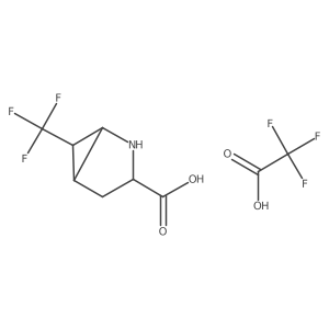 (1S,3S,5S,6S)-6-(trifluoromethyl)-2-azabicyclo[3.1.0]hexane-3-carboxylic acid; trifluoroacetic acid Structure