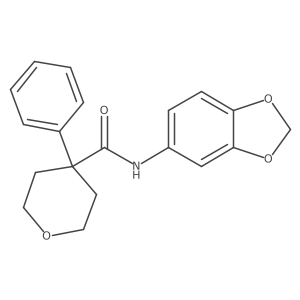 N-(2H-1,3-benzodioxol-5-yl)-4-phenyloxane-4-carboxamide结构式