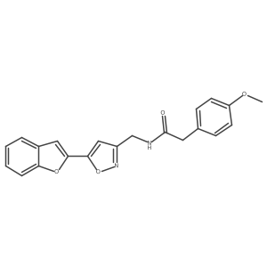 N-((5-(benzofuran-2-yl)isoxazol-3-yl)methyl)-2-(4-methoxyphenyl)acetamide结构式
