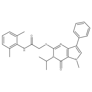 N-(2,6-dimethylphenyl)-2-((3-isopropyl-5-methyl-4-oxo-7-phenyl-4,5-dihydro-3H-pyrrolo[3,2-d]pyrimidin-2-yl)thio)acetamide结构式