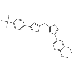 5-((4-(3,4-Dimethoxyphenyl)thiazol-2-yl)methyl)-3-(4-(trifluoromethyl)phenyl)-1,2,4-oxadiazole结构式