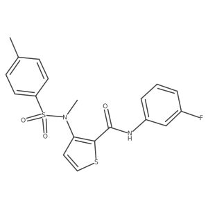 N-(3-fluorophenyl)-3-(N-methyl4-methylbenzenesulfonamido)thiophene-2-carboxamide结构式