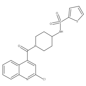 N-[1-(2-chloroquinoline-4-carbonyl)piperidin-4-yl]thiophene-2-sulfonamide结构式