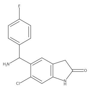 5-[Amino(4-fluorophenyl)methyl]-6-chloro-1,3-dihydro-2H-indol-2-one Structure