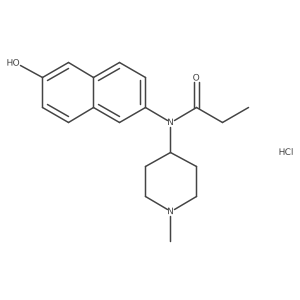 N-(6-hydroxy-naphthalen-2-yl)-N-(1-methyl-piperidin-4-yl)-propionamide hydrochloride Structure