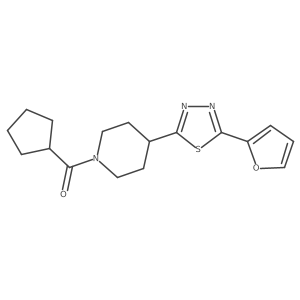 Cyclopentyl(4-(5-(furan-2-yl)-1,3,4-thiadiazol-2-yl)piperidin-1-yl)methanone Structure