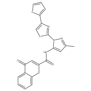 N-(3-methyl-1-(4-(thiophen-2-yl)thiazol-2-yl)-1H-pyrazol-5-yl)-4-oxo-4H-chromene-2-carboxamide Structure