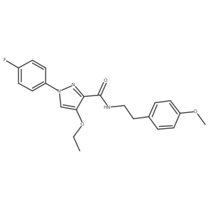 4-ethoxy-1-(4-fluorophenyl)-N-(4-methoxyphenethyl)-1H-pyrazole-3-carboxamide结构式
