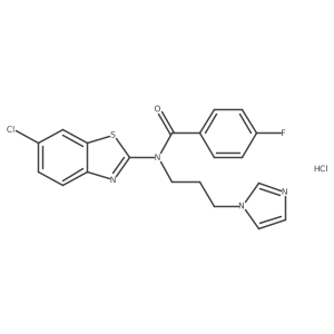 N-(3-(1H-imidazol-1-yl)propyl)-N-(6-chlorobenzo[d]thiazol-2-yl)-4-fluorobenzamide hydrochloride结构式