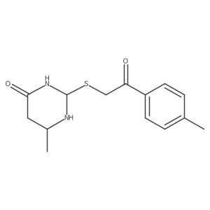 6-Methyl-2-[2-(4-methylphenyl)-2-oxoethyl]sulfanyl-1,3-diazinan-4-one结构式