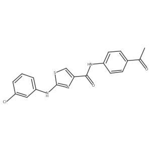 N-(4-acetylphenyl)-2-((3-chlorophenyl)amino)thiazole-4-carboxamide结构式