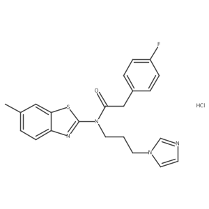 N-(3-(1H-imidazol-1-yl)propyl)-2-(4-fluorophenyl)-N-(6-methylbenzo[d]thiazol-2-yl)acetamide hydrochloride Structure