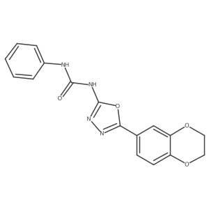 3-[5-(2,3-Dihydro-1,4-benzodioxin-6-yl)-1,3,4-oxadiazol-2-yl]-1-phenylurea结构式