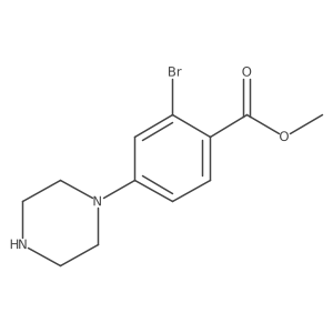 Methyl 2-bromo-4-(piperazin-1-yl)benzoate结构式