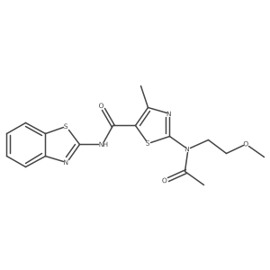 2-[acetyl(2-methoxyethyl)amino]-N-[(2E)-1,3-benzothiazol-2(3H)-ylidene]-4-methyl-1,3-thiazole-5-carboxamide结构式