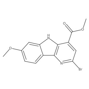 methyl 2-bromo-7-methoxy-5H-pyrido[3,2-b]indole-4-carboxylate结构式