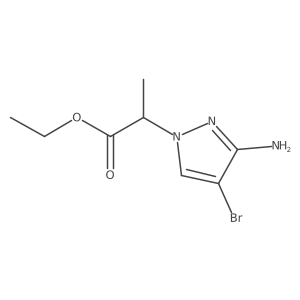 ethyl 2-(3-amino-4-bromo-1H-pyrazol-1-yl)propanoate结构式