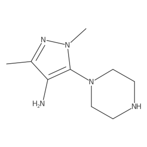 1,3-dimethyl-5-(piperazin-1-yl)-1H-pyrazol-4-amine结构式