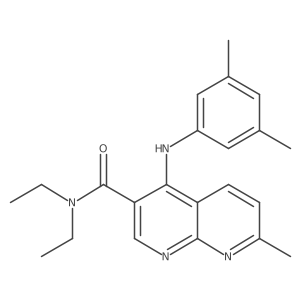 4-[(3,5-dimethylphenyl)amino]-N,N-diethyl-7-methyl-1,8-naphthyridine-3-carboxamide结构式
