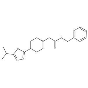 N-benzyl-2-(4-(5-isopropyl-1,3,4-oxadiazol-2-yl)piperidin-1-yl)acetamide Structure