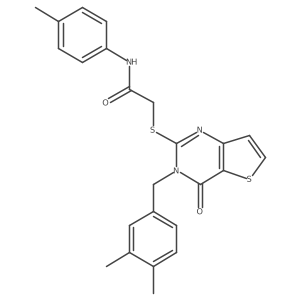 2-{[3-(3,4-dimethylbenzyl)-4-oxo-3,4-dihydrothieno[3,2-d]pyrimidin-2-yl]sulfanyl}-N-(4-methylphenyl)acetamide Structure