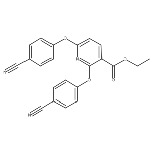 2,6-Bis(4-Cyanophenoxy)-nicotinic acid ethyl ester结构式