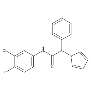 N-(3-chloro-4-fluorophenyl)-2-phenyl-2-(1H-pyrrol-1-yl)acetamide结构式