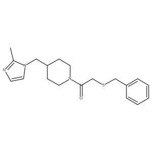 2-(benzylthio)-1-(4-((2-methyl-1H-imidazol-1-yl)methyl)piperidin-1-yl)ethanone Structure