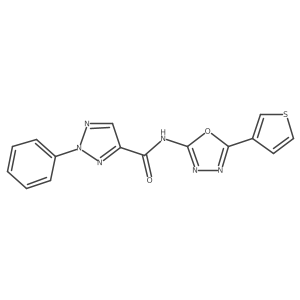 2-phenyl-N-(5-(thiophen-3-yl)-1,3,4-oxadiazol-2-yl)-2H-1,2,3-triazole-4-carboxamide结构式