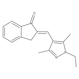 (E)-2-((1-ethyl-3,5-dimethyl-1H-pyrazol-4-yl)methylene)-2,3-dihydro-1H-inden-1-one Structure