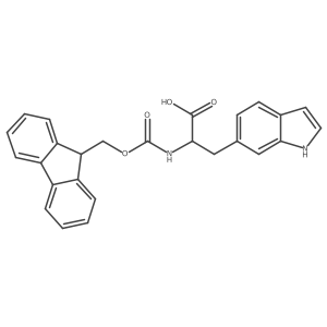2-({[(9H-fluoren-9-yl)methoxy]carbonyl}amino)-3-(1H-indol-6-yl)propanoic acid结构式