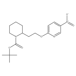 tert-Butyl 2-(2-((5-nitropyridin-2-yl)oxy)ethyl)piperidine-1-carboxylate结构式