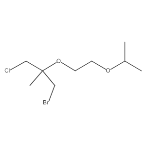 1-Bromo-3-chloro-2-methyl-2-[2-(propan-2-yloxy)ethoxy]propane结构式