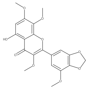 5-Hydroxy-3,7,8-trimethoxy-2-(7-methoxy-1,3-benzodioxol-5-yl)-4H-1-benzopyran-4-one Structure