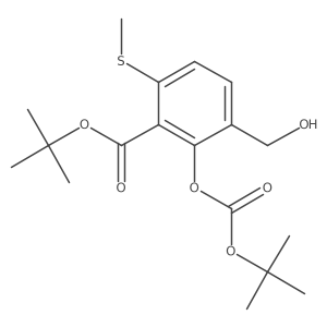 1,1-Dimethylethyl 2-[[(1,1-dimethylethoxy)carbonyl]oxy]-3-(hydroxymethyl)-6-(methylthio)benzoate结构式