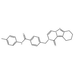 N-(4-Methylphenyl)-4-({1-oxo-1H,2H,7H,8H,9H,10H-pyrazino[1,2-B]indazol-2-YL}methyl)benzamide Structure