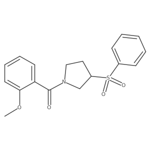 (2-Methoxyphenyl)(3-(phenylsulfonyl)pyrrolidin-1-yl)methanone结构式