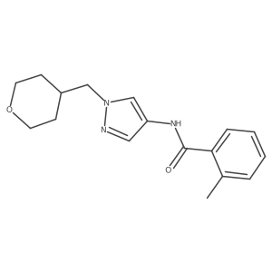2-methyl-N-(1-((tetrahydro-2H-pyran-4-yl)methyl)-1H-pyrazol-4-yl)benzamide Structure