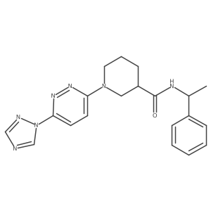 1-(6-(1H-1,2,4-triazol-1-yl)pyridazin-3-yl)-N-(1-phenylethyl)piperidine-3-carboxamide结构式