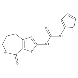 1-(4-oxo-5,6,7,8-tetrahydro-4H-thiazolo[5,4-c]azepin-2-yl)-3-(thiophen-2-yl)urea结构式