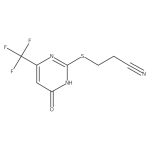 3-{[4-Hydroxy-6-(trifluoromethyl)pyrimidin-2-yl]sulfanyl}propanenitrile Structure
