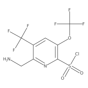 2-(Aminomethyl)-5-(trifluoromethoxy)-3-(trifluoromethyl)pyridine-6-sulfonyl chloride结构式