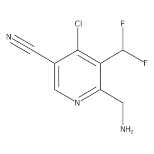 2-(Aminomethyl)-4-chloro-5-cyano-3-(difluoromethyl)pyridine Structure