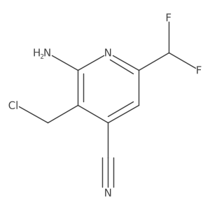 2-Amino-3-(chloromethyl)-6-(difluoromethyl)isonicotinonitrile结构式
