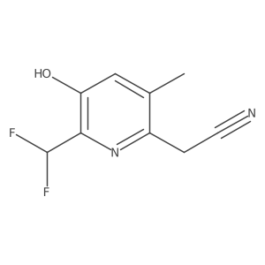 2-(Difluoromethyl)-3-hydroxy-5-methylpyridine-6-acetonitrile Structure