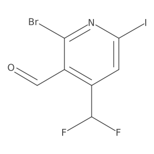 2-Bromo-4-(difluoromethyl)-6-iodonicotinaldehyde Structure