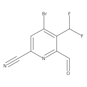 4-Bromo-5-(difluoromethyl)-6-formylpicolinonitrile结构式