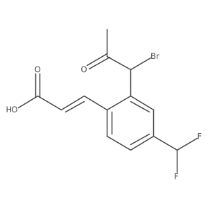 2-(1-Bromo-2-oxopropyl)-4-(difluoromethyl)cinnamic acid Structure